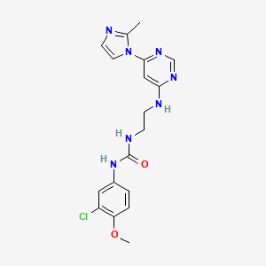 1-(3-chloro-4-methoxyphenyl)-3-(2-((6-(2-methyl-1H-imidazol-1-yl)pyrimidin-4-yl)amino)ethyl)urea