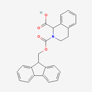 molecular formula C25H21NO4 B2455610 2-(9H-fluoren-9-ylmethoxycarbonyl)-3,4-dihydro-1H-isoquinoline-1-carboxylic Acid CAS No. 182161-83-7