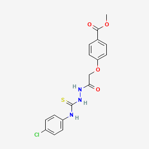 molecular formula C17H16ClN3O4S B2455618 Methyl 4-(2-{2-[(4-chloroanilino)carbothioyl]hydrazino}-2-oxoethoxy)benzenecarboxylate CAS No. 1024147-43-0