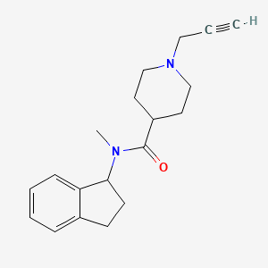 N-(2,3-Dihydro-1H-inden-1-yl)-N-methyl-1-prop-2-ynylpiperidine-4-carboxamide