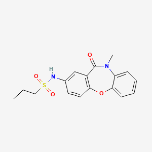 molecular formula C17H18N2O4S B2455634 N-(10-methyl-11-oxo-10,11-dihydrodibenzo[b,f][1,4]oxazepin-2-yl)propane-1-sulfonamide CAS No. 922009-72-1