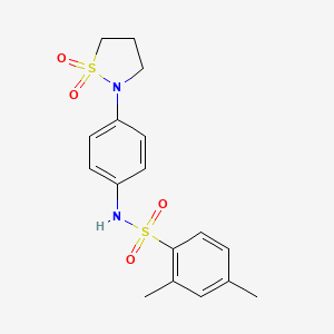 molecular formula C17H20N2O4S2 B2455635 N-[4-(1,1-dioxo-1lambda6,2-thiazolidin-2-yl)phenyl]-2,4-dimethylbenzene-1-sulfonamide CAS No. 950013-35-1