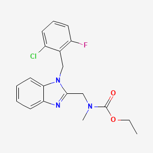 molecular formula C19H19ClFN3O2 B2455636 乙基((1-(2-氯-6-氟苄基)-1H-苯并[d]咪唑-2-基)甲基)(甲基)氨基甲酸酯 CAS No. 923156-29-0