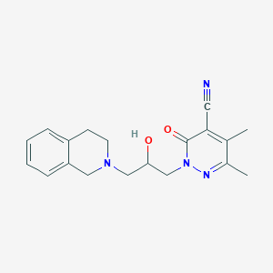 molecular formula C19H22N4O2 B2455639 2-[2-Hydroxy-3-(1,2,3,4-tetrahydroisoquinolin-2-yl)propyl]-5,6-dimethyl-3-oxo-2,3-dihydropyridazine-4-carbonitrile CAS No. 1241133-22-1