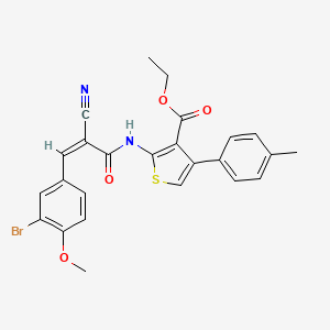 Ethyl 2-[[(Z)-3-(3-bromo-4-methoxyphenyl)-2-cyanoprop-2-enoyl]amino]-4-(4-methylphenyl)thiophene-3-carboxylate