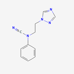 molecular formula C11H11N5 B2455662 Phenyl-[2-(1,2,4-triazol-1-yl)ethyl]cyanamide CAS No. 1436126-77-0
