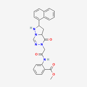 molecular formula C25H19N5O4 B2455663 2-{2-[2-(ナフタレン-1-イル)-4-オキソ-4H,5H-ピラゾロ[1,5-d][1,2,4]トリアジン-5-イル]アセトアミド}安息香酸メチル CAS No. 1326925-90-9