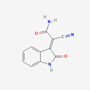 (2E)-2-cyano-2-(2-oxo-1,2-dihydro-3H-indol-3-ylidene)ethanamide