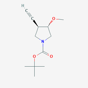 molecular formula C12H19NO3 B2455671 Rac-tert-butyl (3R,4S)-3-ethynyl-4-methoxypyrrolidine-1-carboxylate CAS No. 2031242-53-0