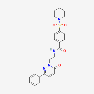 molecular formula C24H26N4O4S B2455677 N-(2-(6-oxo-3-phenylpyridazin-1(6H)-yl)ethyl)-4-(piperidin-1-ylsulfonyl)benzamide CAS No. 921572-03-4
