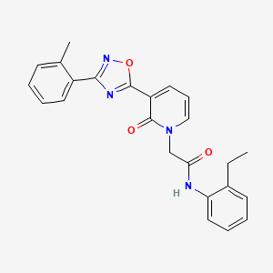 molecular formula C24H22N4O3 B2455678 N-(2-ethylphenyl)-2-[3-[3-(2-methylphenyl)-1,2,4-oxadiazol-5-yl]-2-oxopyridin-1(2H)-yl]acetamide CAS No. 1251628-97-3