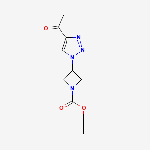 molecular formula C12H18N4O3 B2455683 tert-butyl 3-(4-acetyl-1H-1,2,3-triazol-1-yl)azetidine-1-carboxylate CAS No. 2027580-00-1