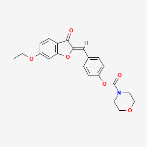 molecular formula C22H21NO6 B2455685 (Z)-4-((6-ethoxy-3-oxobenzofuran-2(3H)-ylidene)methyl)phenyl morpholine-4-carboxylate CAS No. 869078-86-4