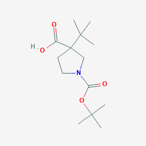 molecular formula C14H25NO4 B2455688 3-Tert-butyl-1-[(2-methylpropan-2-yl)oxycarbonyl]pyrrolidine-3-carboxylic acid CAS No. 2352899-11-5