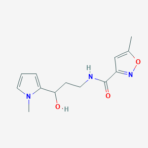 molecular formula C13H17N3O3 B2455700 N-(3-羟基-3-(1-甲基-1H-吡咯-2-基)丙基)-5-甲基异恶唑-3-甲酰胺 CAS No. 1795424-87-1