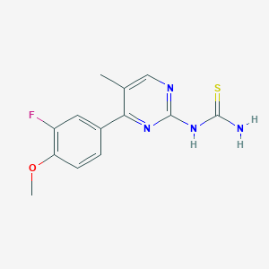 [4-(3-Fluoro-4-methoxyphenyl)-5-methylpyrimidin-2-yl]thiourea