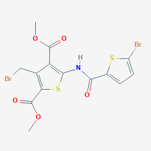 molecular formula C14H11Br2NO5S2 B2455705 2,4-Dimethyl 3-(bromomethyl)-5-(5-bromothiophene-2-amido)thiophene-2,4-dicarboxylate CAS No. 1803583-73-4