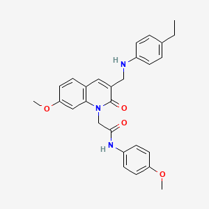 2-(3-(((4-ethylphenyl)amino)methyl)-7-methoxy-2-oxoquinolin-1(2H)-yl)-N-(4-methoxyphenyl)acetamide