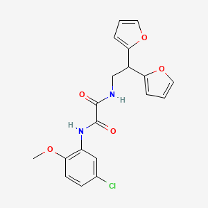 molecular formula C19H17ClN2O5 B2455711 N1-(5-chloro-2-methoxyphenyl)-N2-(2,2-di(furan-2-yl)ethyl)oxalamide CAS No. 2309796-82-3
