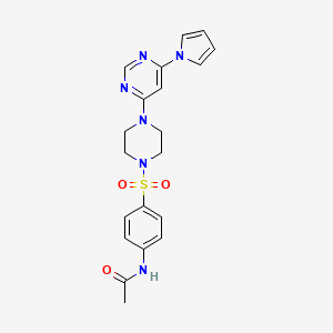 N-(4-((4-(6-(1H-pyrrol-1-yl)pyrimidin-4-yl)piperazin-1-yl)sulfonyl)phenyl)acetamide