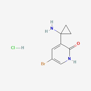 molecular formula C8H10BrClN2O B2455720 3-(1-Aminocyclopropyl)-5-bromo-1H-pyridin-2-one;hydrochloride CAS No. 2309475-05-4