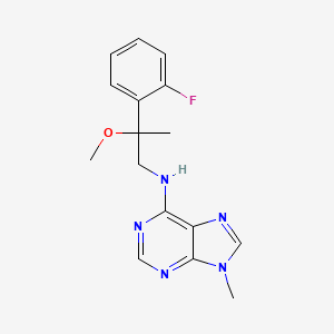 molecular formula C16H18FN5O B2455721 N-[2-(2-Fluorophenyl)-2-methoxypropyl]-9-methylpurin-6-amine CAS No. 2380088-24-2