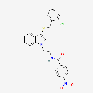 N-[2-[3-[(2-chlorophenyl)methylsulfanyl]indol-1-yl]ethyl]-4-nitrobenzamide