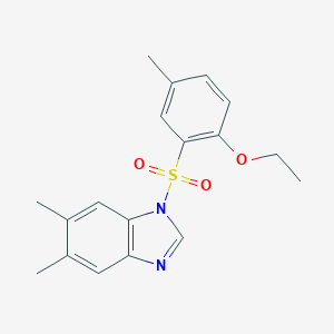 molecular formula C18H20N2O3S B245573 1-[(2-ethoxy-5-methylphenyl)sulfonyl]-5,6-dimethyl-1H-benzimidazole 