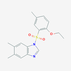 molecular formula C18H20N2O3S B245573 1-(2-Ethoxy-5-methylphenyl)sulfonyl-5,6-dimethylbenzimidazole 