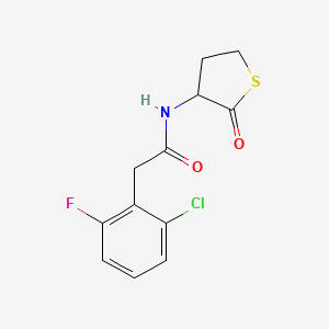 molecular formula C12H11ClFNO2S B2455733 2-(2-Chloro-6-fluorophenyl)-N-(2-oxothiolan-3-YL)acetamide CAS No. 1158486-81-7