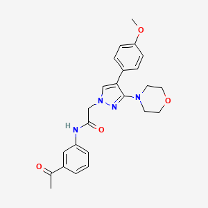 molecular formula C24H26N4O4 B2455734 N-(3-乙酰基苯基)-2-(4-(4-甲氧基苯基)-3-吗啉代-1H-吡唑-1-基)乙酰胺 CAS No. 1286714-68-8