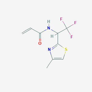 molecular formula C9H9F3N2OS B2455735 N-[2,2,2-Trifluoro-1-(4-methyl-1,3-thiazol-2-yl)ethyl]prop-2-enamide CAS No. 2308293-33-4