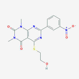 5-((2-hydroxyethyl)thio)-1,3-dimethyl-7-(3-nitrophenyl)pyrimido[4,5-d]pyrimidine-2,4(1H,3H)-dione