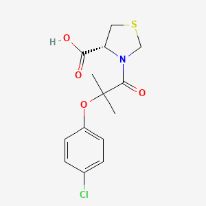 (4R)-3-[2-(4-Chlorophenoxy)-2-methylpropanoyl]-1,3-thiazolidine-4-carboxylic acid