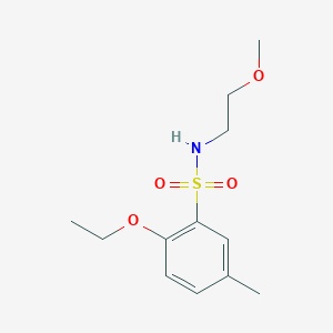 molecular formula C12H19NO4S B245575 2-ethoxy-N-(2-methoxyethyl)-5-methylbenzenesulfonamide 