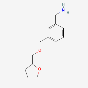 molecular formula C13H19NO2 B2455751 (3-{[(Oxolan-2-yl)methoxy]methyl}phenyl)methanamine CAS No. 1016684-67-5