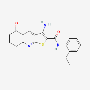 molecular formula C20H19N3O2S B2455754 3-amino-N-(2-ethylphenyl)-5-oxo-5,6,7,8-tetrahydrothieno[2,3-b]quinoline-2-carboxamide CAS No. 442556-56-1