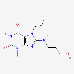 8-((3-hydroxypropyl)amino)-3-methyl-7-propyl-1H-purine-2,6(3H,7H)-dione