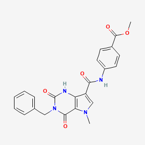 molecular formula C23H20N4O5 B2455757 methyl 4-(3-benzyl-5-methyl-2,4-dioxo-2,3,4,5-tetrahydro-1H-pyrrolo[3,2-d]pyrimidine-7-carboxamido)benzoate CAS No. 921854-57-1