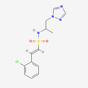 (E)-2-(2-chlorophenyl)-N-[1-(1,2,4-triazol-1-yl)propan-2-yl]ethenesulfonamide