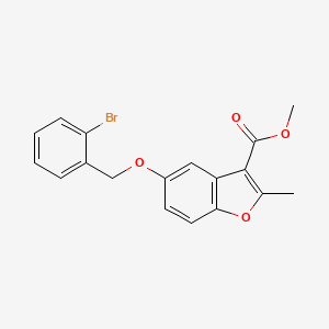 molecular formula C18H15BrO4 B2455766 Methyl 5-[(2-bromophenyl)methoxy]-2-methyl-1-benzofuran-3-carboxylate CAS No. 308296-10-8