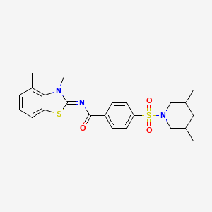 (E)-N-(3,4-dimethylbenzo[d]thiazol-2(3H)-ylidene)-4-((3,5-dimethylpiperidin-1-yl)sulfonyl)benzamide