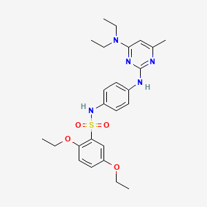 molecular formula C25H33N5O4S B2455768 N-(4-((4-(二乙氨基)-6-甲基嘧啶-2-基)氨基)苯基)-2,5-二乙氧基苯磺酰胺 CAS No. 923244-97-7