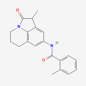2-Methyl-N-(3-methyl-2-oxo-1-azatricyclo[6.3.1.04,12]dodeca-4,6,8(12)-trien-6-yl)benzamide
