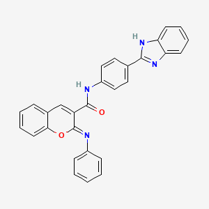 (2Z)-N-[4-(1H-benzimidazol-2-yl)phenyl]-2-(phenylimino)-2H-chromene-3-carboxamide