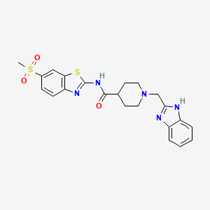 1-((1H-benzo[d]imidazol-2-yl)methyl)-N-(6-(methylsulfonyl)benzo[d]thiazol-2-yl)piperidine-4-carboxamide