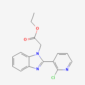 molecular formula C16H14ClN3O2 B2455785 ethyl 2-[2-(2-chloro-3-pyridinyl)-1H-1,3-benzimidazol-1-yl]acetate CAS No. 400081-25-6