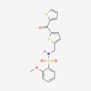 2-methoxy-N-((5-(thiophene-2-carbonyl)thiophen-2-yl)methyl)benzenesulfonamide
