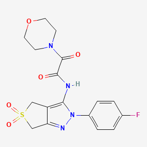 N-(2-(4-fluorophenyl)-5,5-dioxido-4,6-dihydro-2H-thieno[3,4-c]pyrazol-3-yl)-2-morpholino-2-oxoacetamide