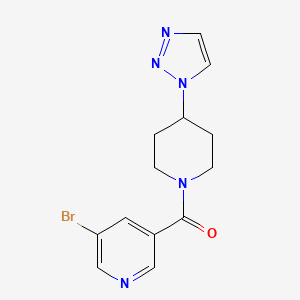 molecular formula C13H14BrN5O B2455799 (4-(1H-1,2,3-triazol-1-yl)piperidin-1-yl)(5-bromopyridin-3-yl)methanone CAS No. 1795212-69-9